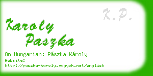 karoly paszka business card