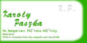 karoly paszka business card